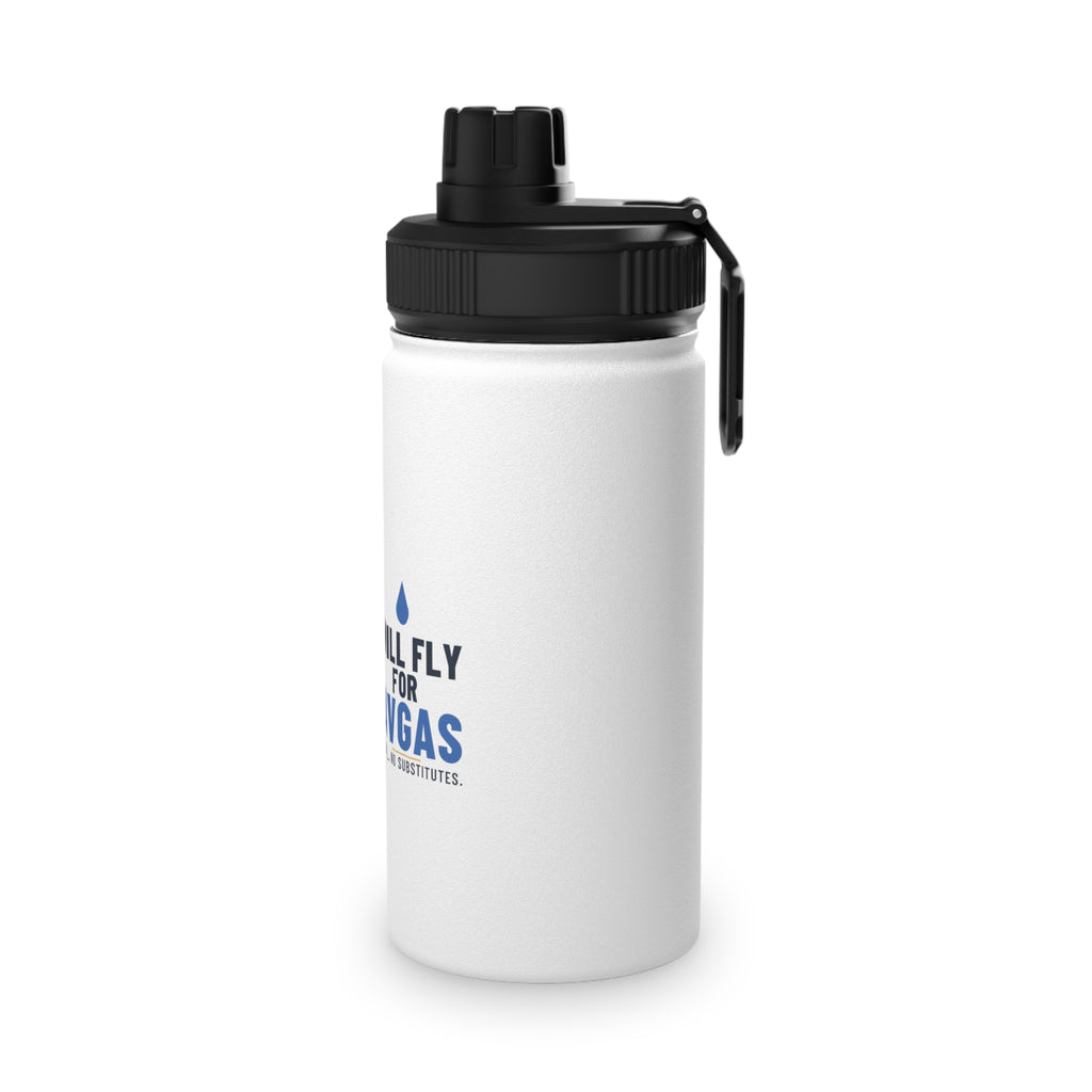 Will Fly for Avgas Pilot Water Bottle