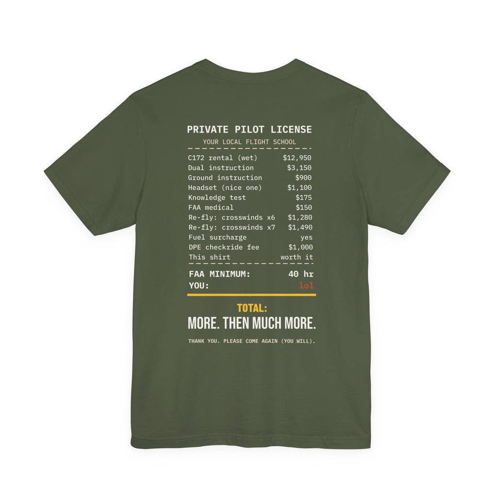 PPL Receipt Pilot License T-Shirt