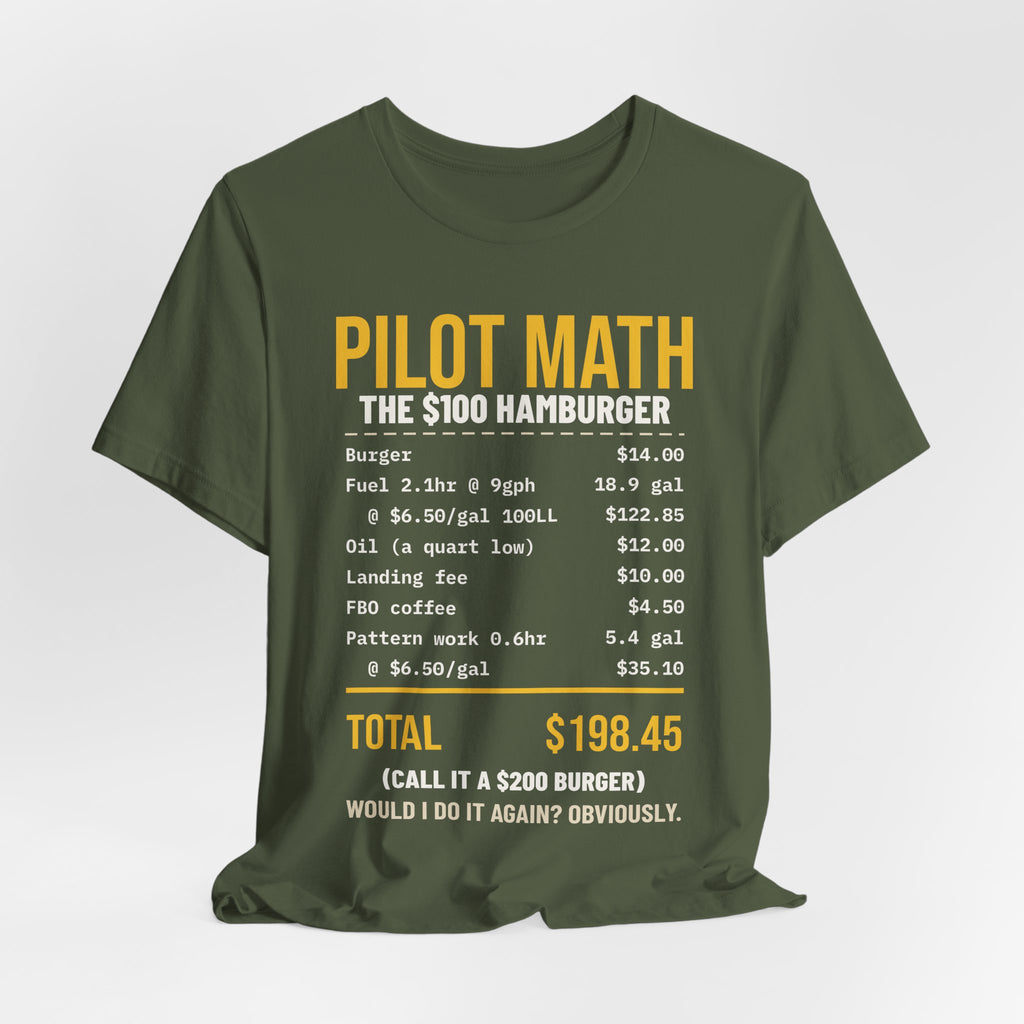 Pilot Math $100 Hamburger T-Shirt
