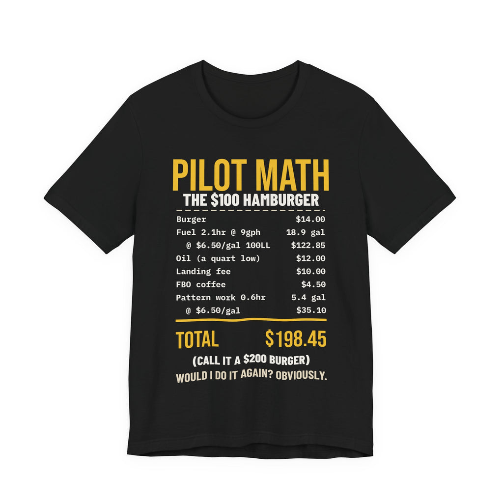 Pilot Math $100 Hamburger T-Shirt